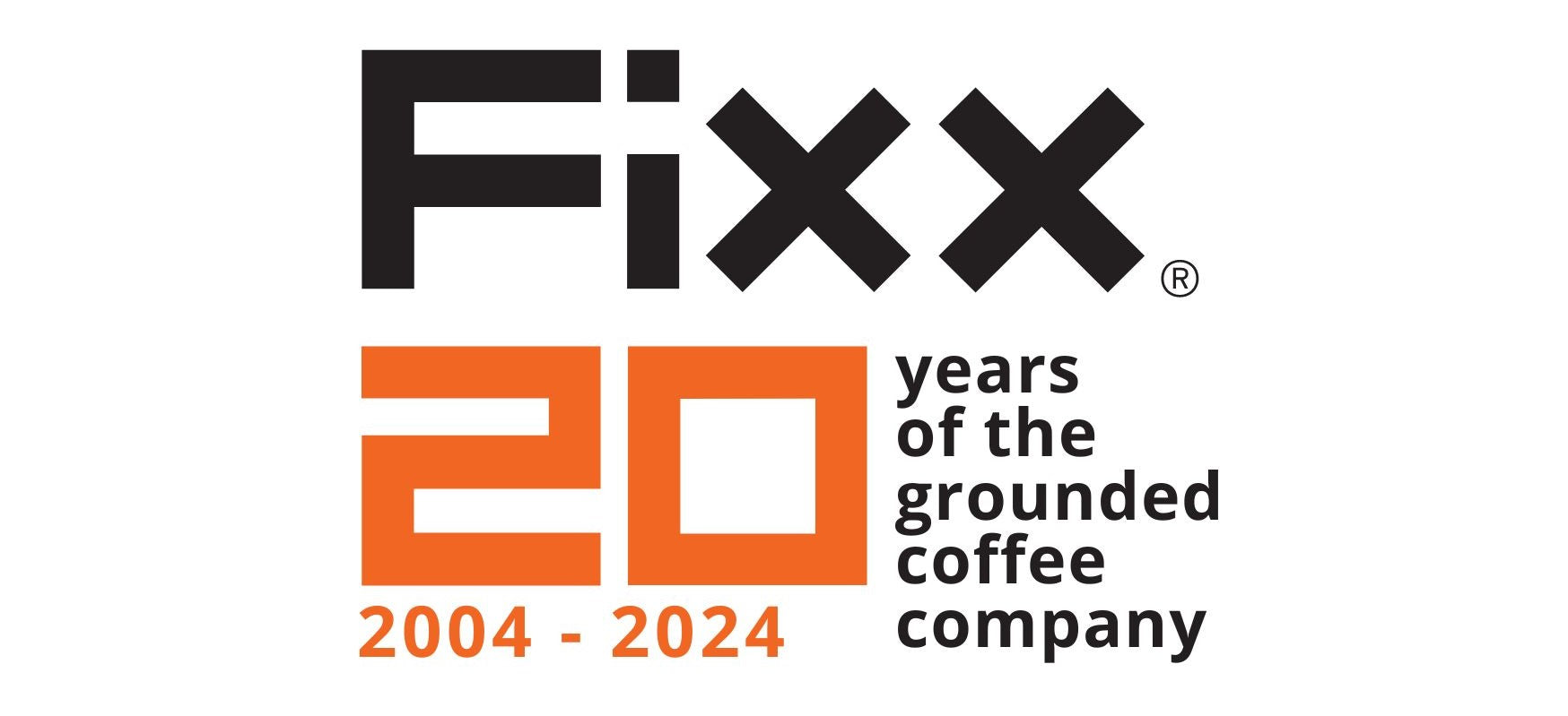 FiXX Coffee logo celebrating twenty years in business.