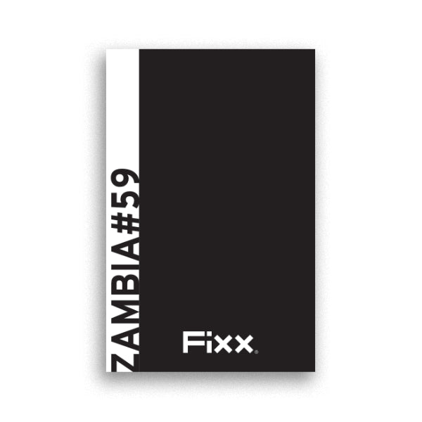 A black packaging of FiXX single origin coffee with white text indicating the product is from Zambia, Kateshi Coffee Estate.