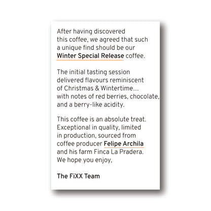 FiXX Single Origin - Winter Coffee Special Release