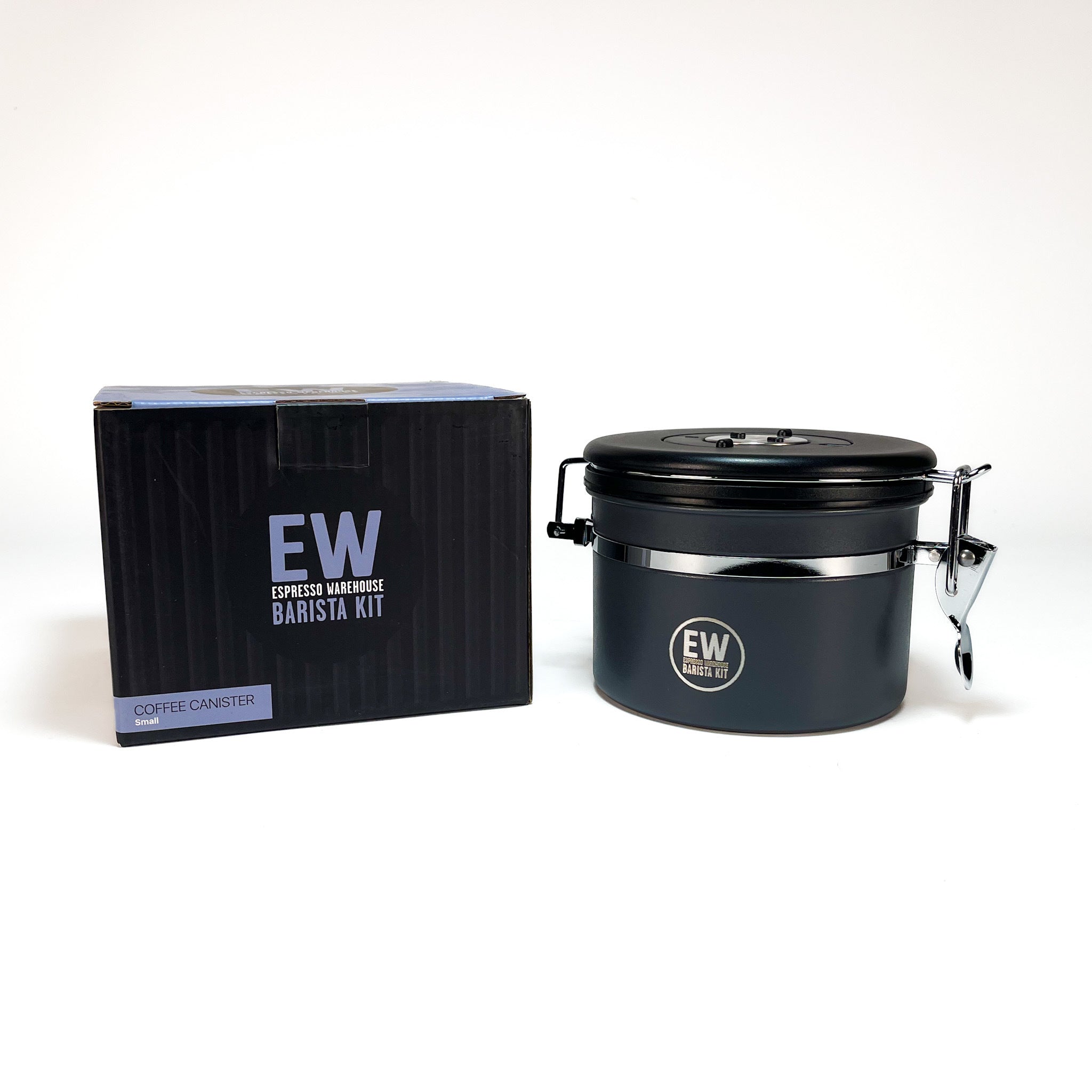 Coffee canister with black lid and &