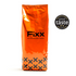 An orange package of 1kg FiXX Seattle coffee beans with a white background, black text, and a &